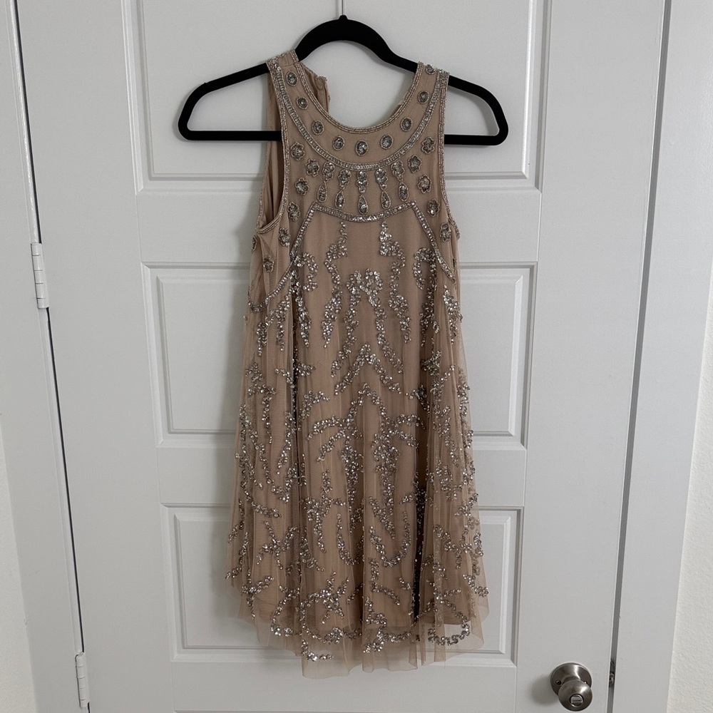 Altar'd State new without tags nude and sheer dress with crystals